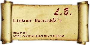 Linkner Bozsidár névjegykártya
